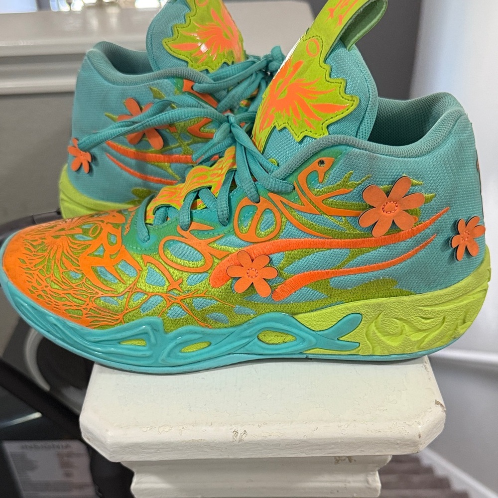 Puma Kids Sneakers - Turquoise and Neon Orange